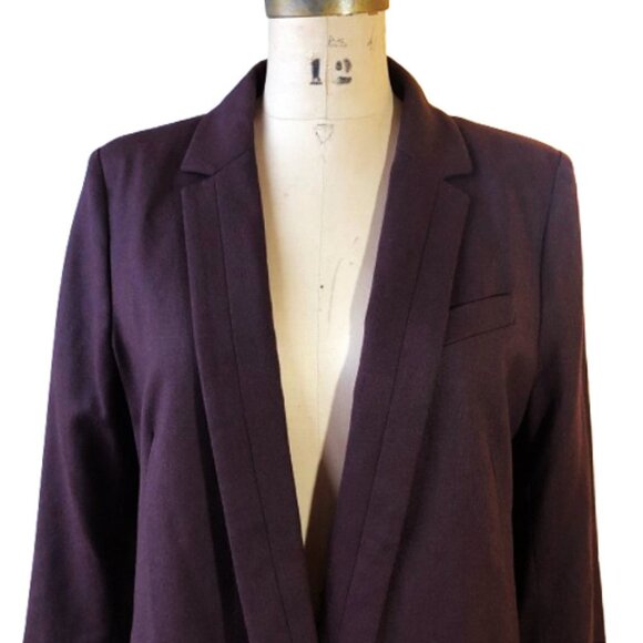 Vintage Comptoir des Cotonniers Noofy Longline Purple Plum Wool-Blend Blazer - Picture 7 of 16